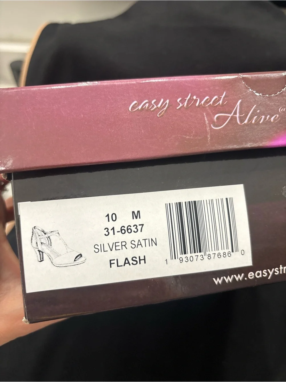 EASY STREET ALIVE AT 5 Womens Silver Rhinestone T-Strap Dress Heeled Sandal 10